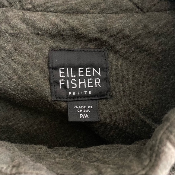 Eileen Fisher Quilted Cotton Fine Jersey Melange Green Vest Fall Winter Minimal - Picture 8 of 10